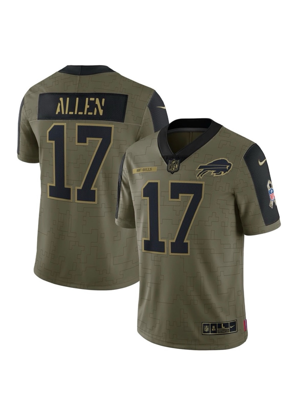 Nike Josh Allen Bills #17 2021 Salute to Service Limited Jersey Men’s L